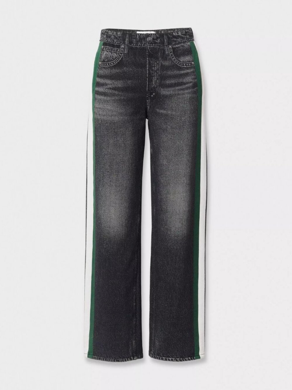 Rag & Bone rb Miramar Sport Stripe Track Pant Washed Back Green White Stripe XS - Picture 2 of 10